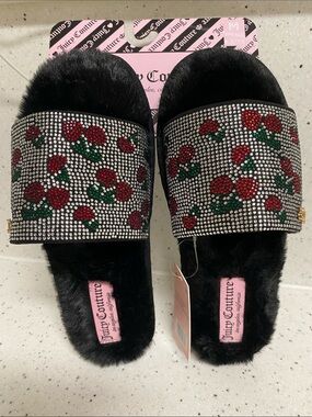 NWT.  Juicy Couture, women’s size Medium (6-1/2 - 7-1/2), rhinestone slippers.
